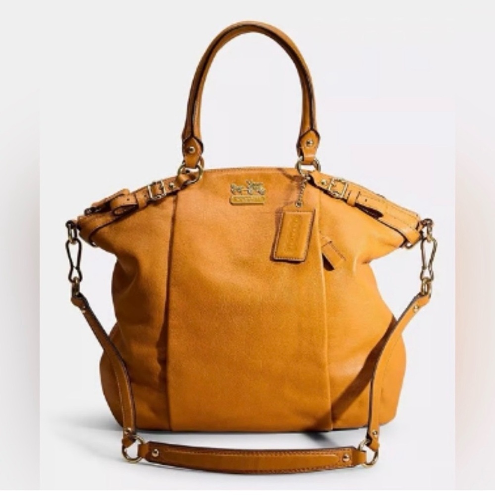 Coach Madison Leather Lindsey Satchel in
Saffron 18641
